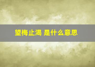 望梅止渴 是什么意思